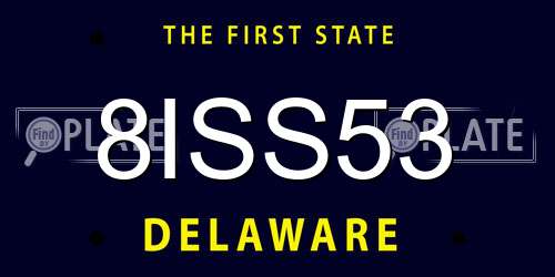 8ISS53 Delaware License Plate