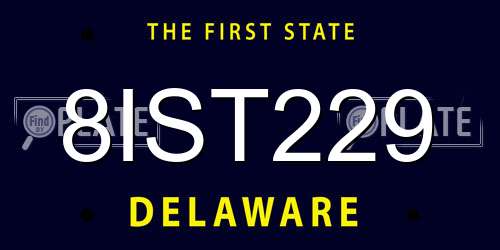 8IST229 Delaware License Plate
