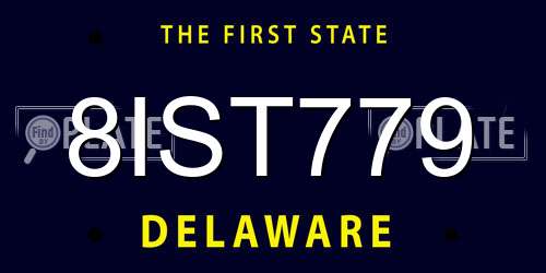 8IST779 Delaware License Plate