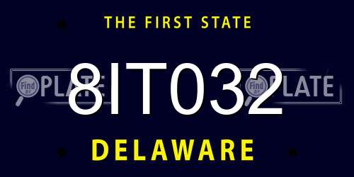 8IT032 Delaware License Plate