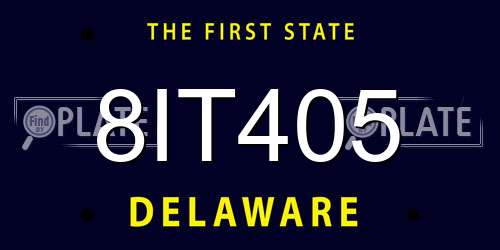 8IT405 Delaware License Plate