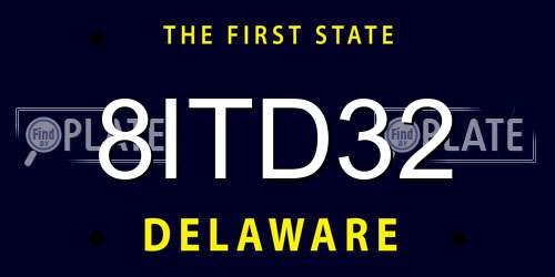 8ITD32 Delaware License Plate