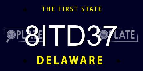 8ITD37 Delaware License Plate