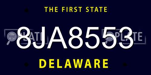 8JA8553 Delaware License Plate