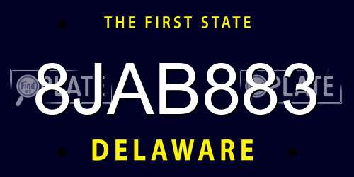 8JAB883 Delaware License Plate