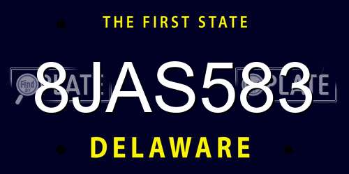 8JAS583 Delaware License Plate