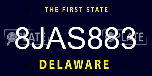 8JAS883 Delaware License Plate