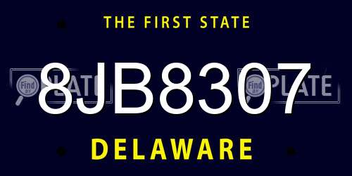 8JB8307 Delaware License Plate