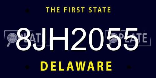 8JH2055 Delaware License Plate