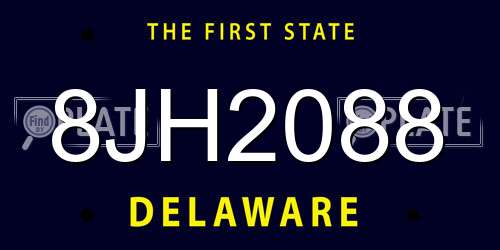 8JH2088 Delaware License Plate