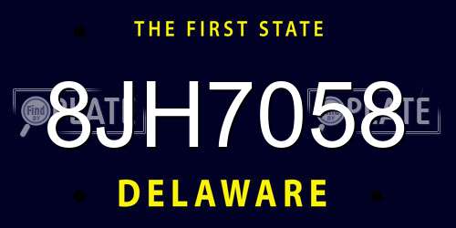 8JH7058 Delaware License Plate