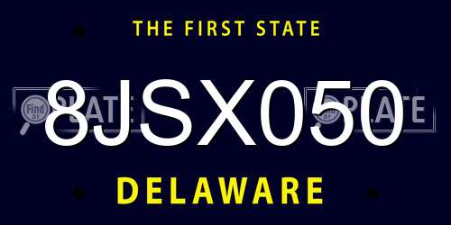 8JSX050 Delaware License Plate