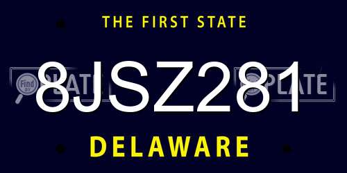 8JSZ281 Delaware License Plate