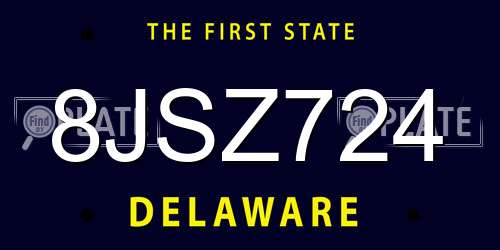 8JSZ724 Delaware License Plate