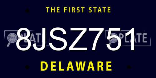8JSZ751 Delaware License Plate
