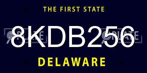 8KDB256 Delaware License Plate