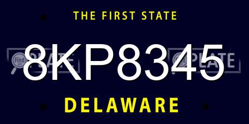 8KP8345 Delaware License Plate