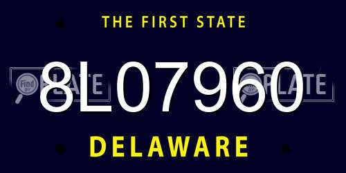 8L07960 Delaware License Plate
