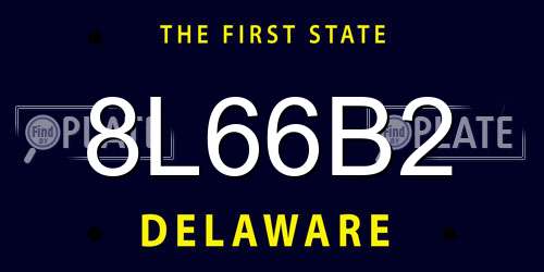 8L66B2 Delaware License Plate