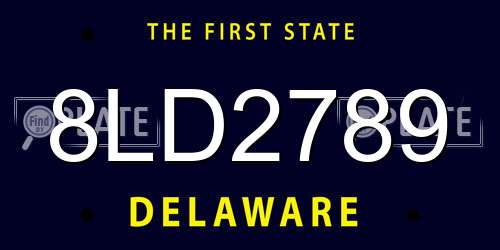 8LD2789 Delaware License Plate