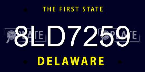 8LD7259 Delaware License Plate