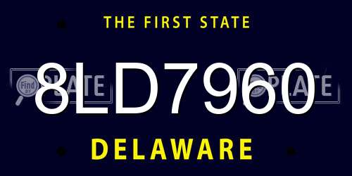 8LD7960 Delaware License Plate