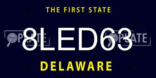 8LED63 Delaware License Plate
