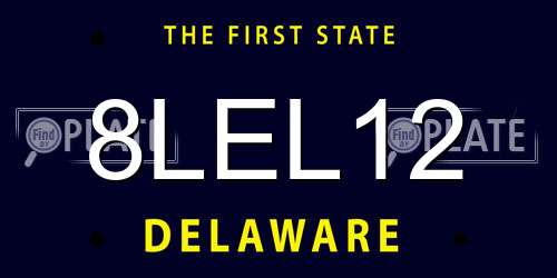 8LEL12 Delaware License Plate