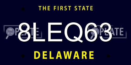 8LEQ63 Delaware License Plate