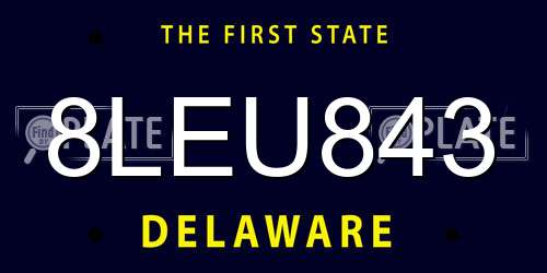 8LEU843 Delaware License Plate