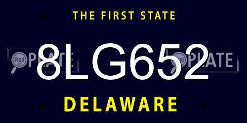 8LG652 Delaware License Plate