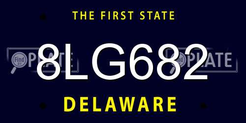 8LG682 Delaware License Plate