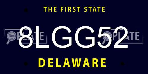 8LGG52 Delaware License Plate
