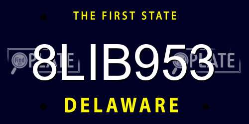 8LIB953 Delaware License Plate