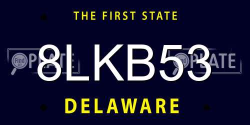 8LKB53 Delaware License Plate