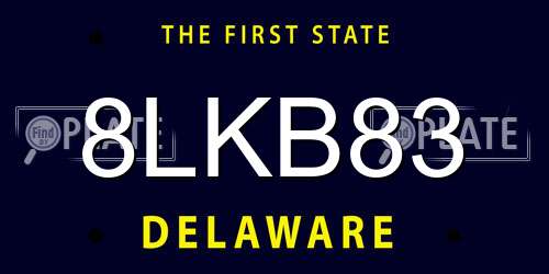 8LKB83 Delaware License Plate