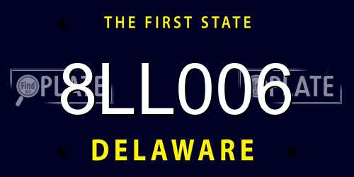 8LL006 Delaware License Plate
