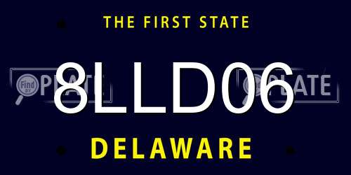 8LLD06 Delaware License Plate