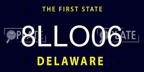 8LLO06 Delaware License Plate
