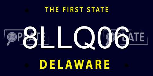 8LLQ06 Delaware License Plate