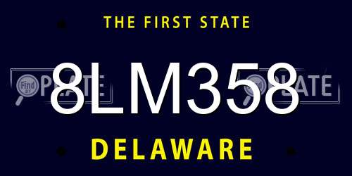 8LM358 Delaware License Plate