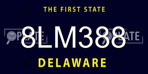 8LM388 Delaware License Plate