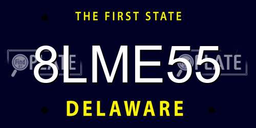 8LME55 Delaware License Plate