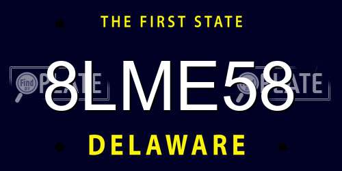 8LME58 Delaware License Plate
