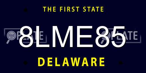 8LME85 Delaware License Plate