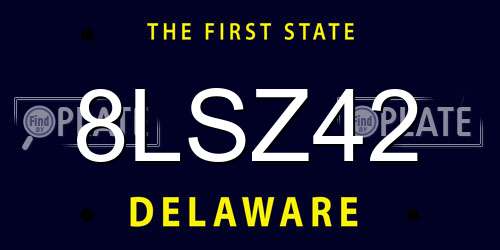 8LSZ42 Delaware License Plate