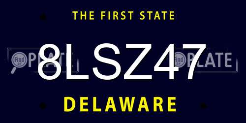 8LSZ47 Delaware License Plate
