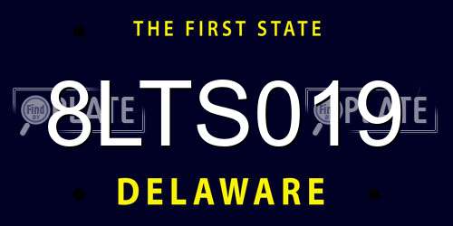 8LTS019 Delaware License Plate