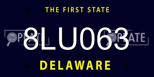 8LU063 Delaware License Plate