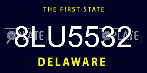 8LU5532 Delaware License Plate